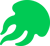 Logo de Continuum. Es una medusa de color verde