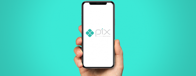 imagen de celular con el logo de pix