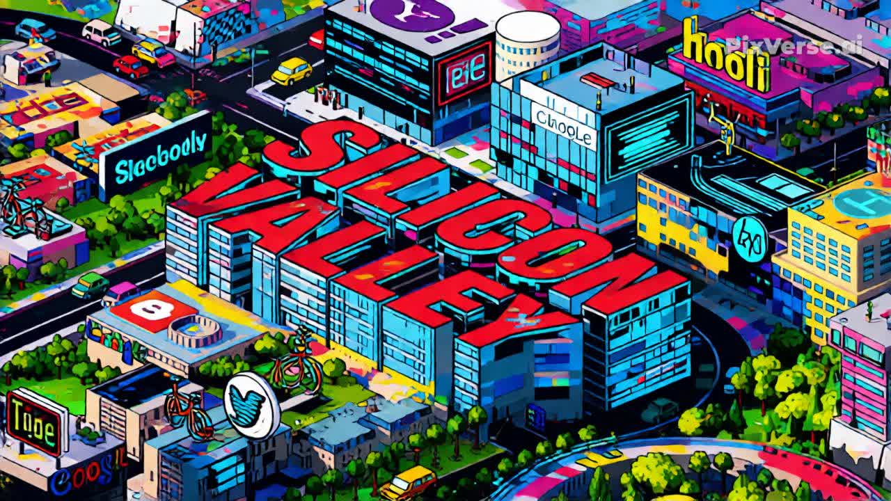 Imagen generada con IA de edificios en sillicon valley